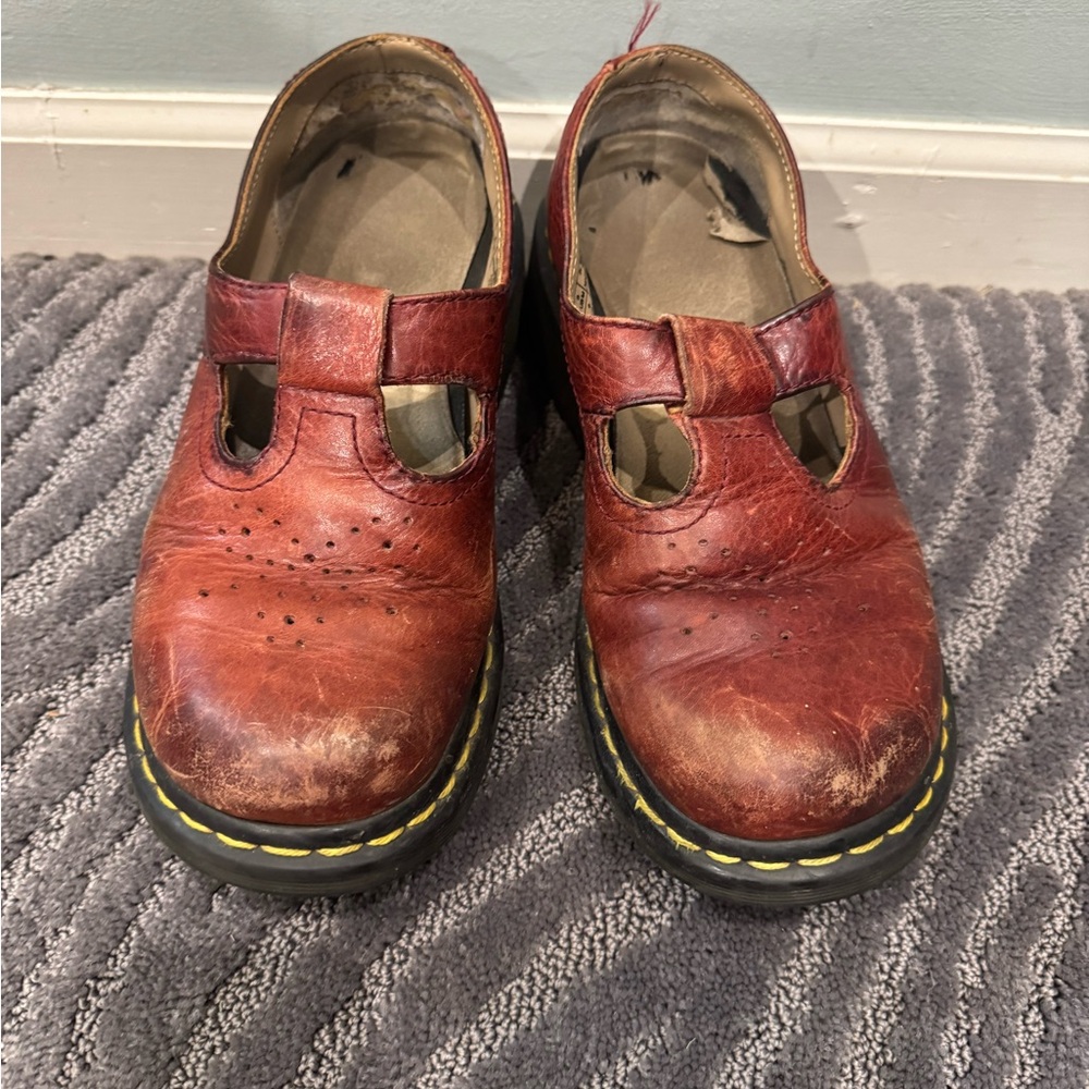 Dr. Martens - Vintage- Red Leather T-Bar Shoes
